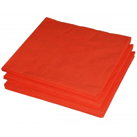 25x Orange napkins 33 x 33 cm