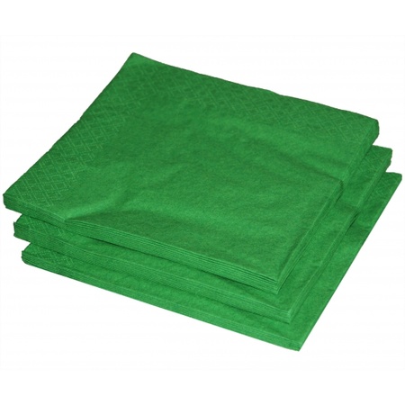 25x stuks groene servetten 33 x 33 cm
