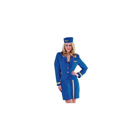 Stewardes kostuum blauw voor dames