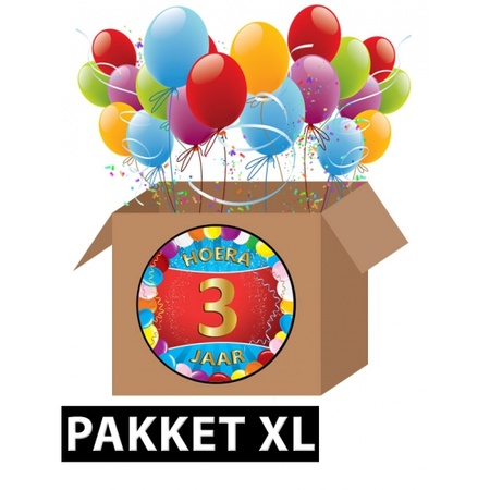 3 jaar party artikelen pakket XL