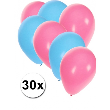 Ballonnen lichtblauw en lichtroze 30x