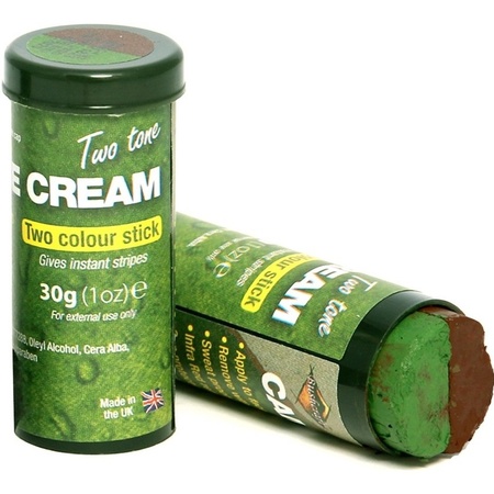 Brown/green camouflage fancy dress make up crayon