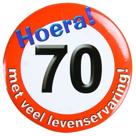 70e verjaardag button stopbord