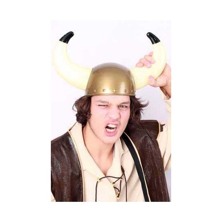 Vikings carnaval helmet gold for adults