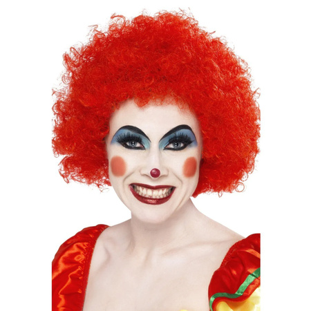 Rode afro clowns pruik