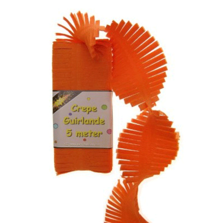 Oranje slinger crepepapier 5 meter