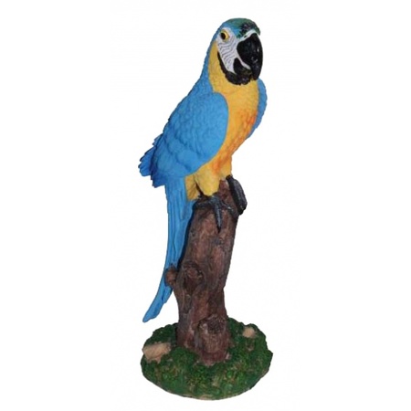 Blauw beeldje papegaai 32 cm