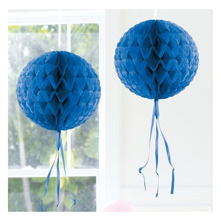 Decoratiebollen blauw 30 cm