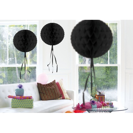 Decoratiebollen zwart 30 cm