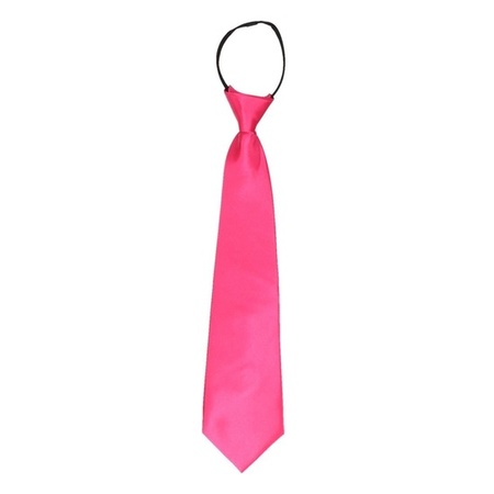 Carnaval/feest stropdas fuchsia roze 40 cm voor volwassenen