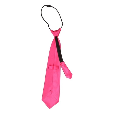 Carnaval/feest stropdas fuchsia roze 40 cm voor volwassenen