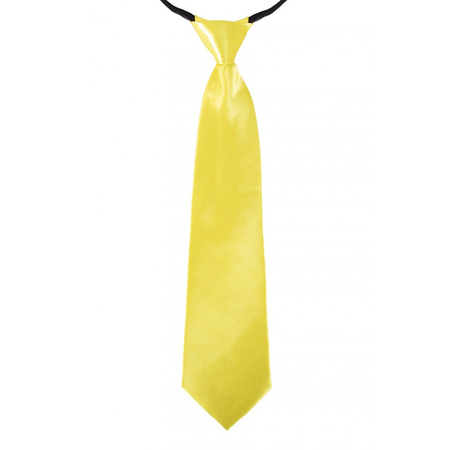 Carnaval/feest stropdas geel 40 cm voor volwassenen