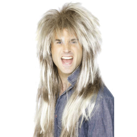 Long haired rockstar wig, blonde