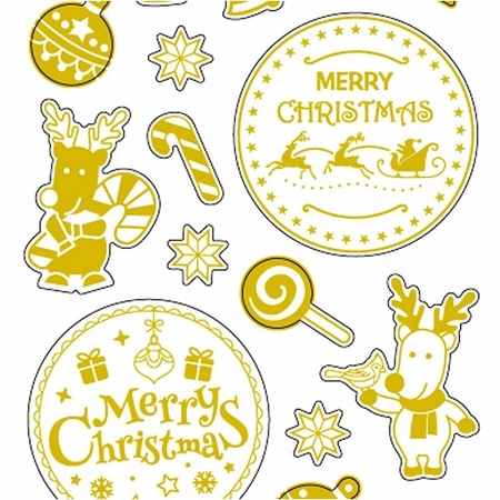 Kerst gouden stickers 26 stuks