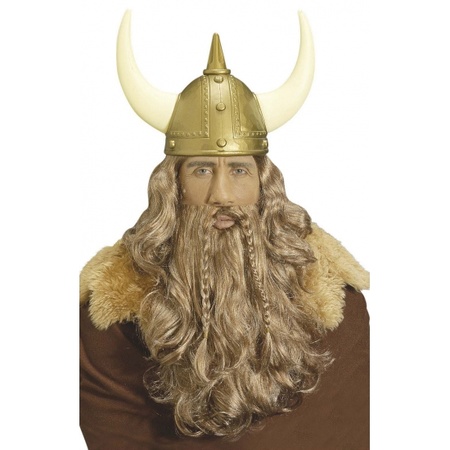 Vikingen pruik met baard en snor
