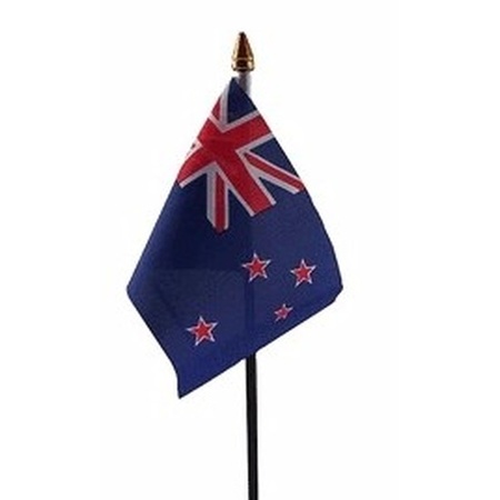New Zealand table flag 10 x 15 cm with base