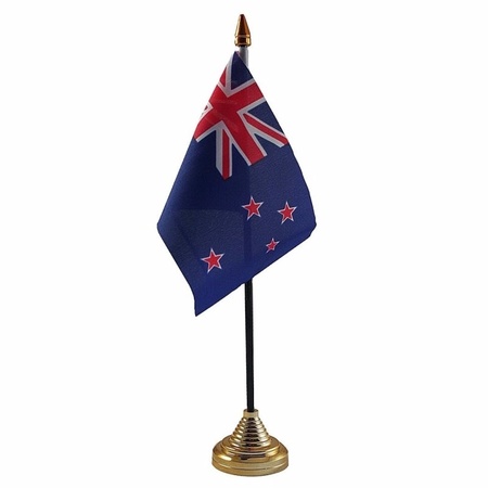 Polyester Nieuw Zeelandse vlag voor op bureau 10 x 15 cm