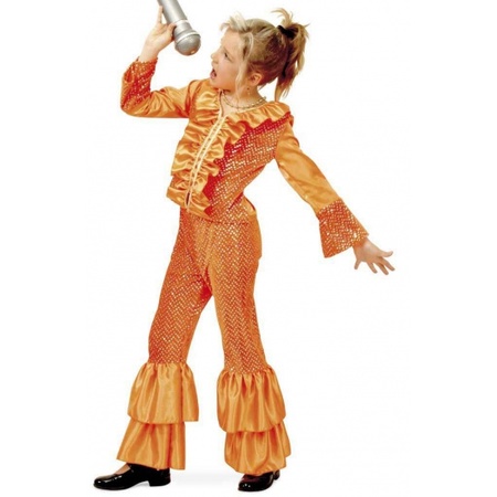 Disco kostuum voor meisjes oranje