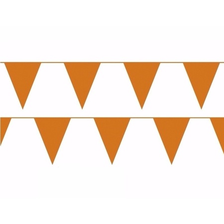Buurtversiering Oranje vlaggenlijnen 100 meter brandvertragend