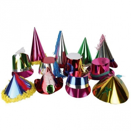 Paper metallic party hat for adults