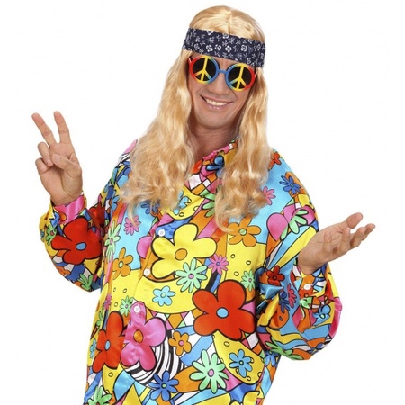 Peace Hippie Flower Power verkleed zonnebril
