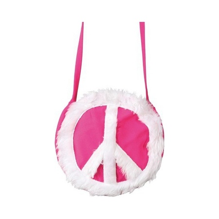 Pink hippie bag with peace sign