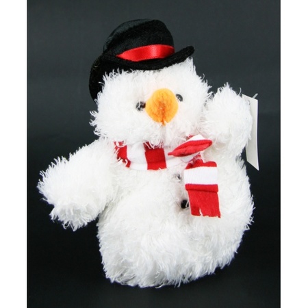 Pluche knuffel sneeuwpoppetje 14 cm