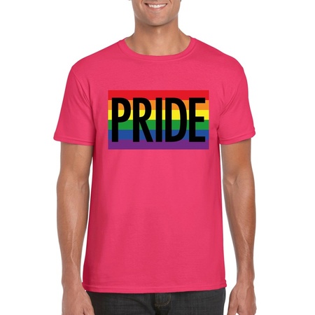 Homo shirt Pride regenboog vlag heren roze