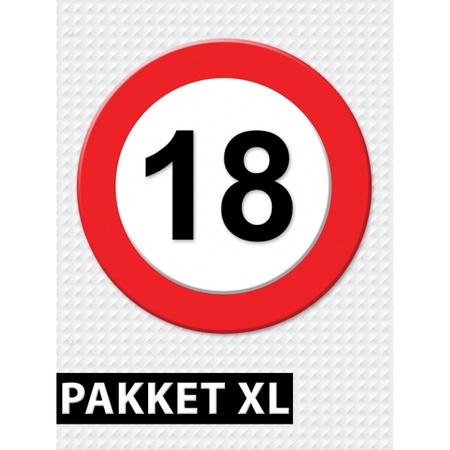 18 jaar verkeersbord versiering XL pakket
