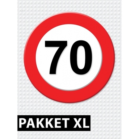 70 jaar verkeersbord versiering XL pakket
