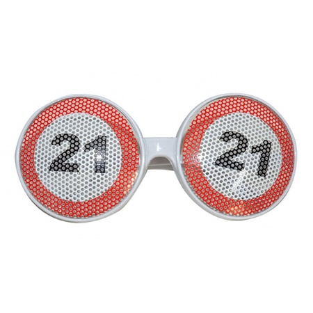 Bril 21 jaar verkeersbord