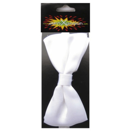 White fancy dress bow tie 12 cm for women/men