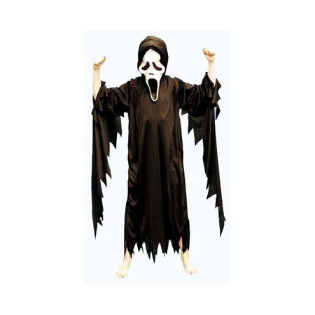 Carnavalskleding Scream/Scary Movie skelet moordenaars cape met capuchon voor kinderen